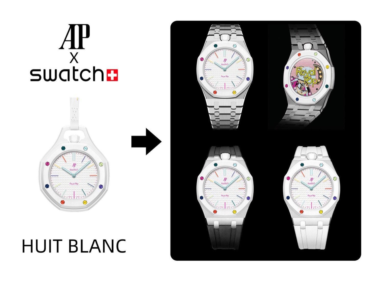 HUIT BLANC 白色錶帶套件效果